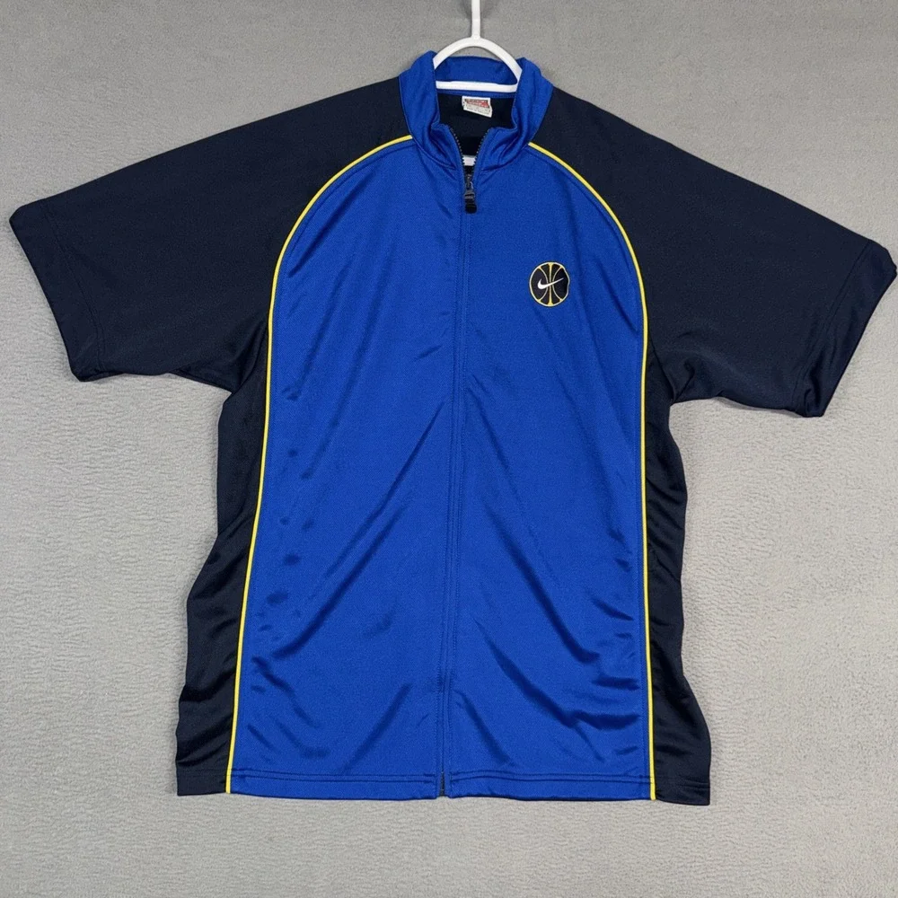 Vintage Nike Team Sports Warm Up Jacket Mens Medium Blue Full Zip Basketball Y2K